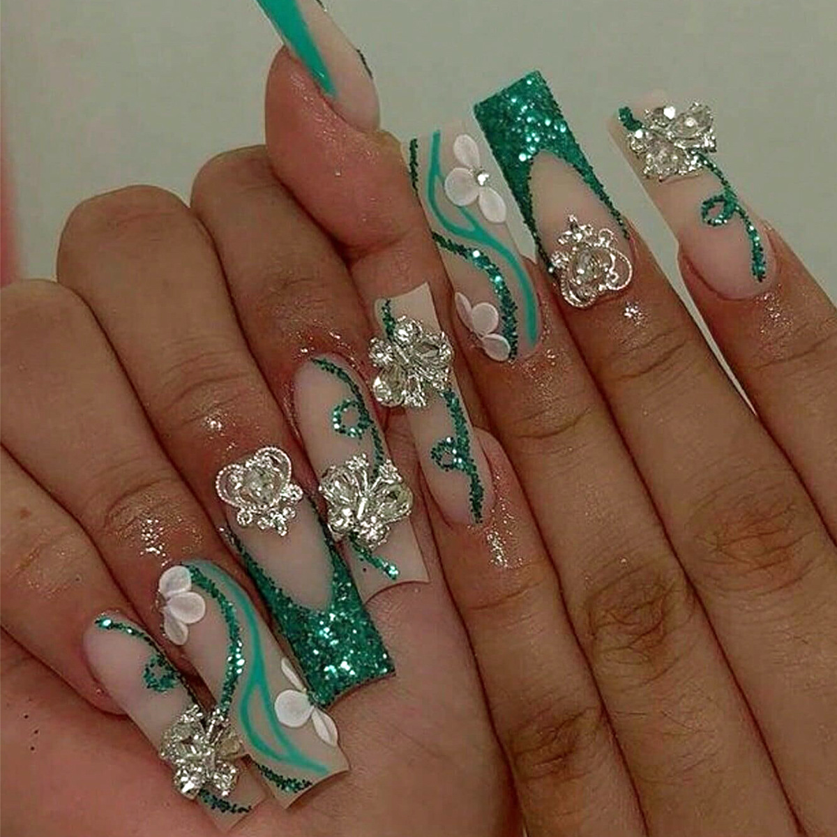 Nail Art Aesthetic - Накладные ногти на длинный гроб, накладные