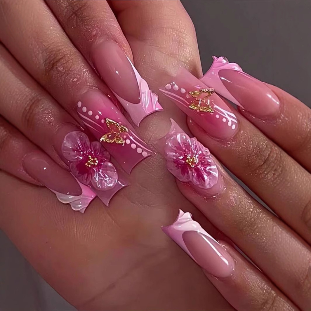 Nail Art Aesthetic - 24 шт., носимые квадратные накладные ногти,