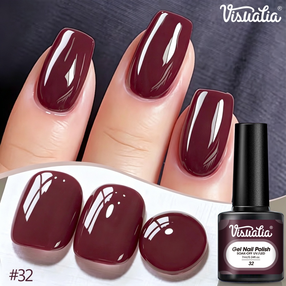 Nail Art Burgundy - Гель для ногтей Visuatia 7 мл,