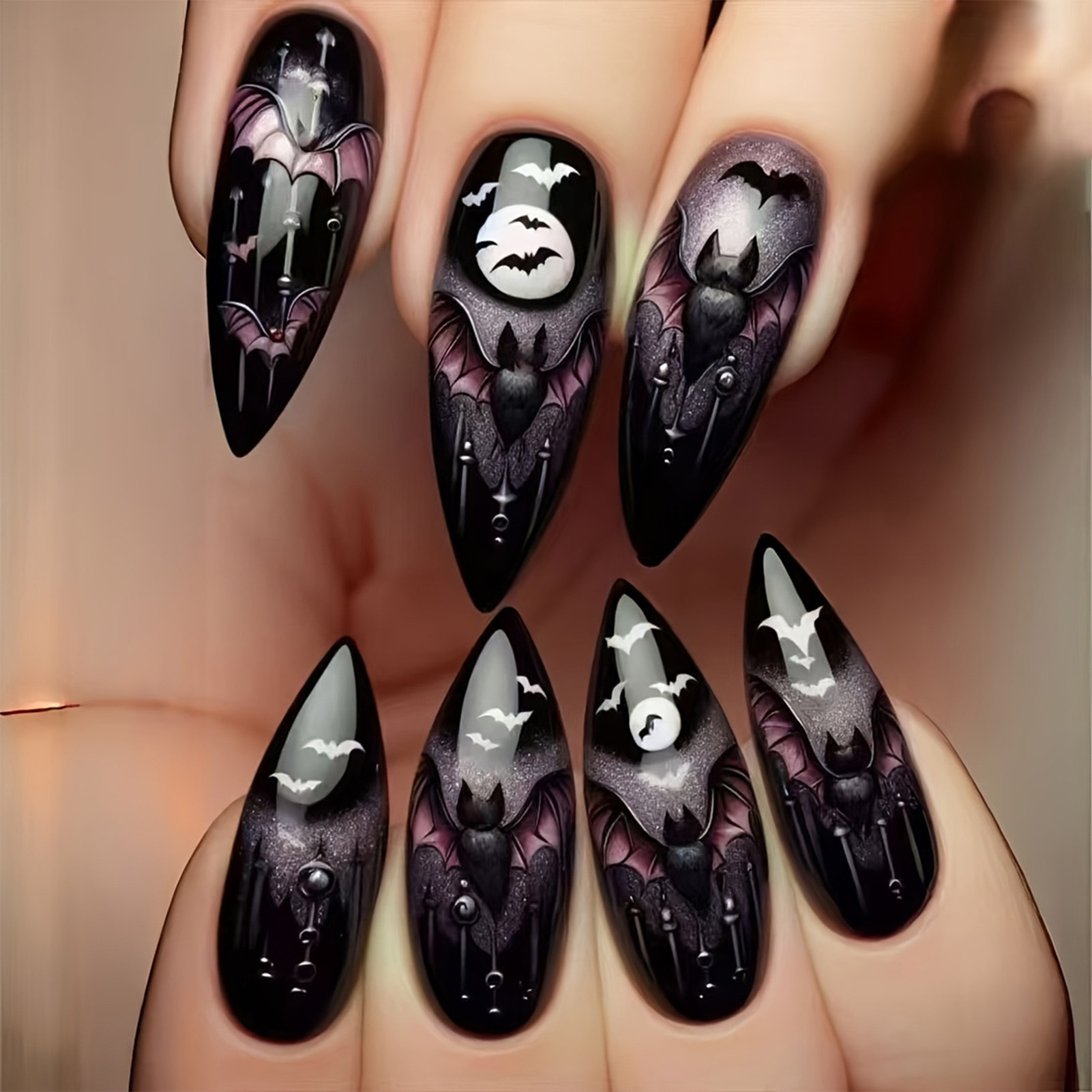 Nail Art Aesthetic - 24 шт. накладных ногтей на Хэллоуин,