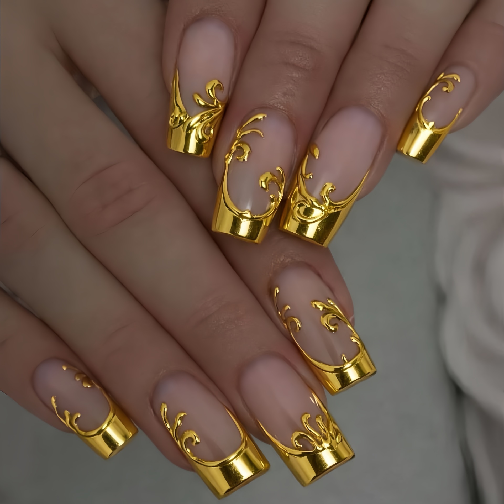 Nail Art Aesthetic - Средне-длинные накладные ногти для женщин, квадратной