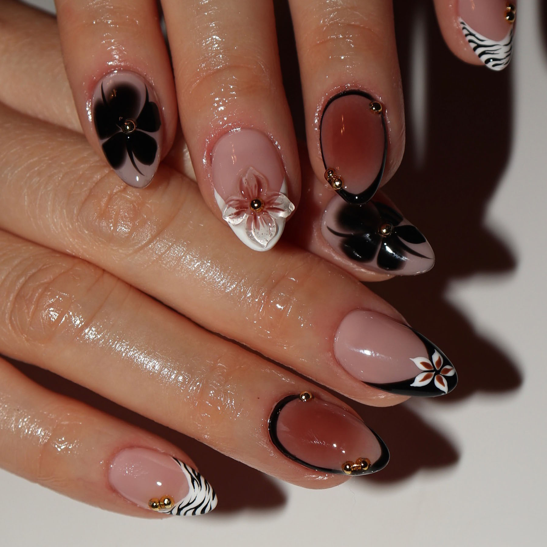 24 шт. Цветочные накладные ног – обзор и цена Nail Art Aesthetic