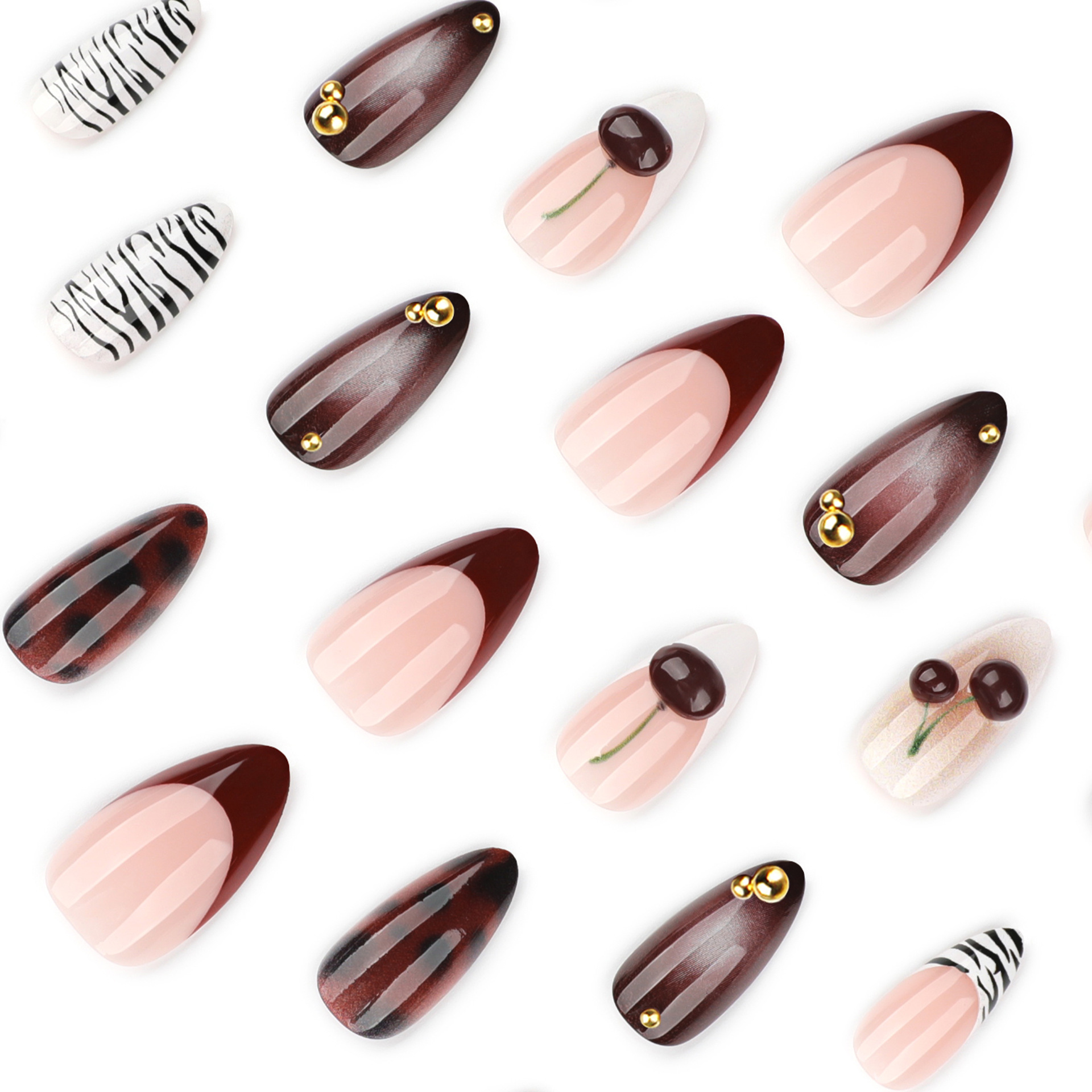 24 шт. накладных ногтей цвета  – обзор и цена Nail Art Burgundy