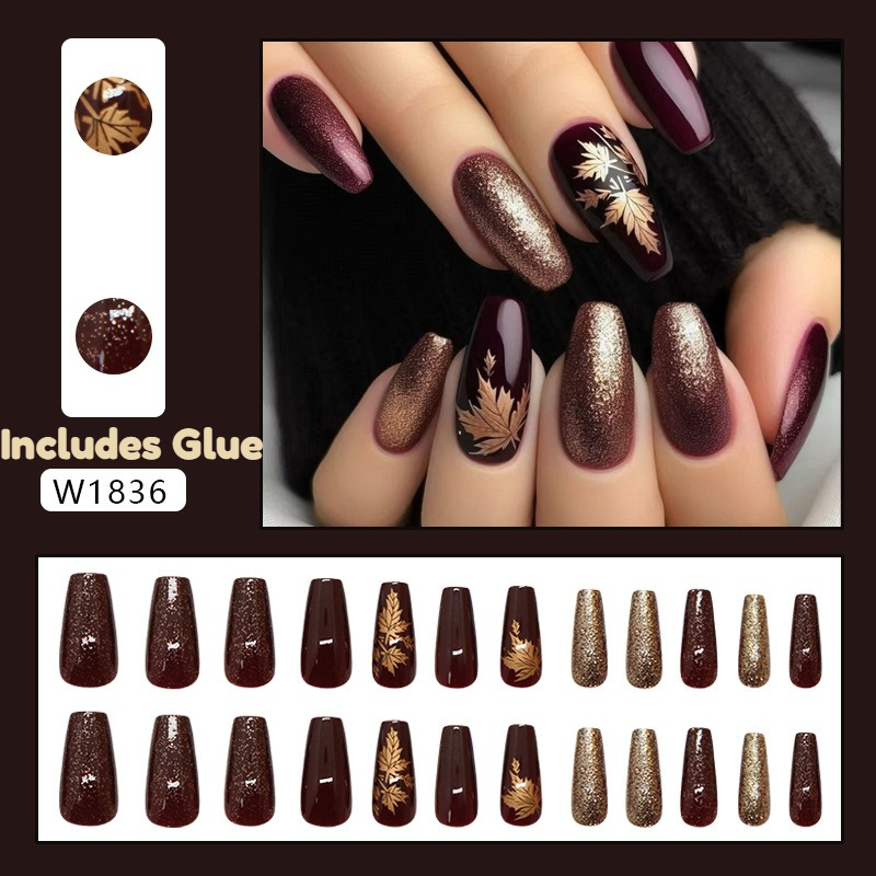 24 шт. элегантные бордовые бле – обзор и цена Nail Art Burgundy