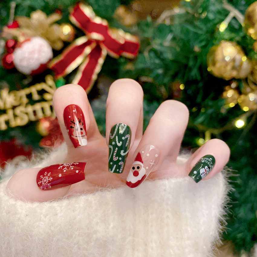Новый рождественский накладной – обзор и цена Nail Art Burgundy