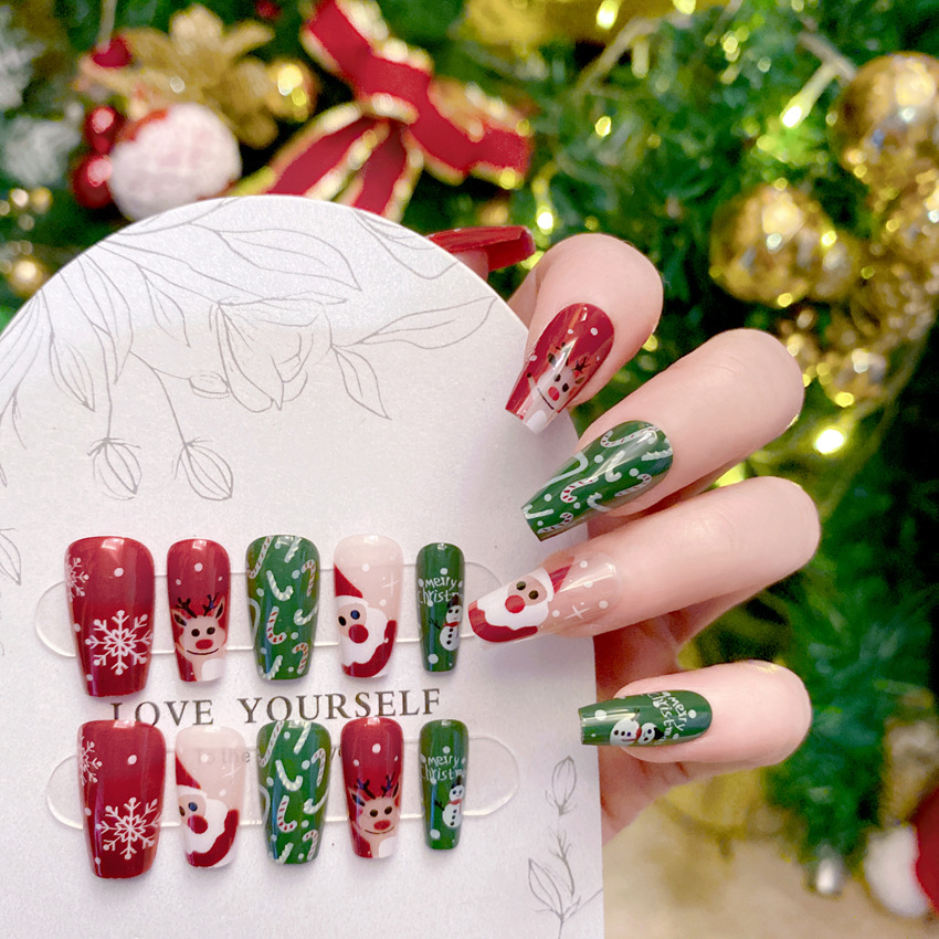 Новый рождественский накладной – обзор и цена Nail Art Burgundy
