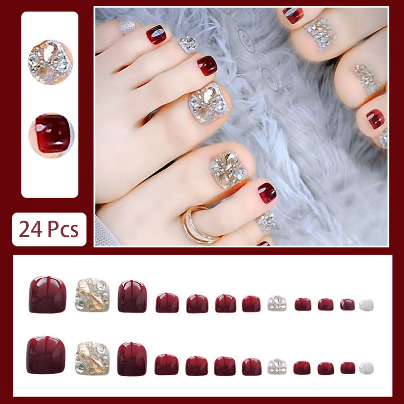 24 шт. накладных ногтей для де – обзор и цена Nail Art Burgundy