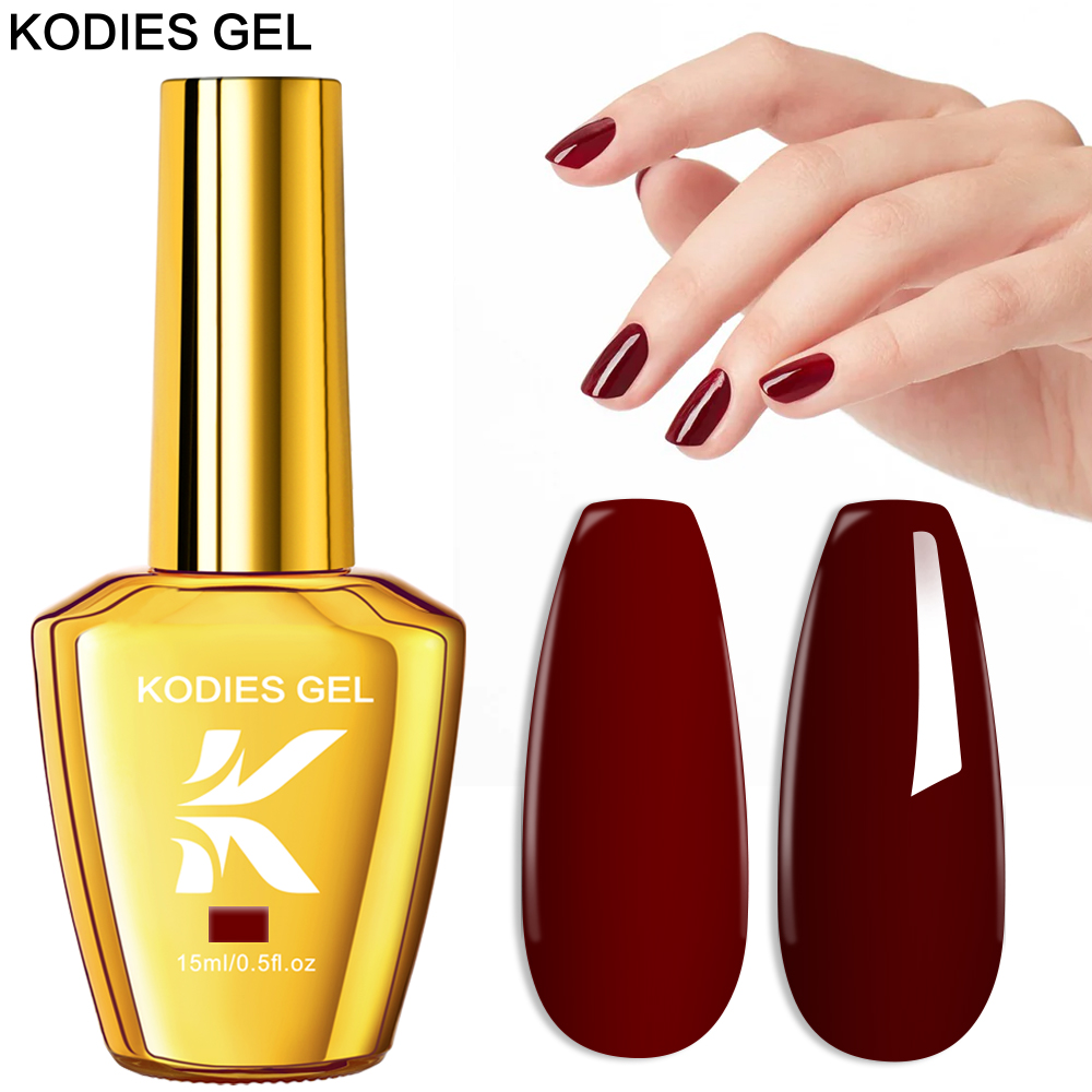 KODIES GEL Бордовый Красный Ге – обзор и цена Nail Art Burgundy